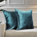 Shiny Velvet Cushion Covers Set of 2 Hidden Zipper - Air Force