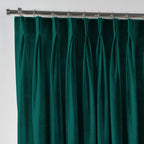 Shiny Velvet Pinch Pleated Curtain Single Panel - Emerald