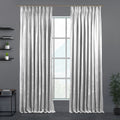 Shiny Velvet Pinch Pleated Curtain Single Panel - White