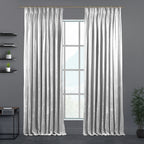 Shiny Velvet Pinch Pleated Curtain Single Panel - White