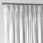 Shiny Velvet Pinch Pleated Curtain Single Panel - White