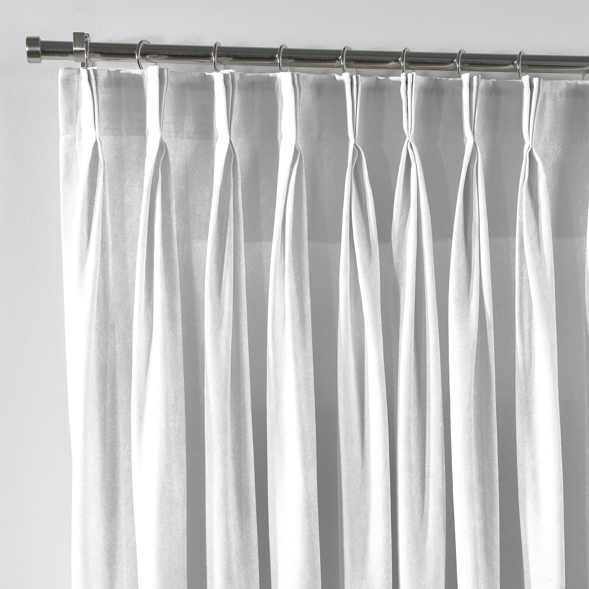 Shiny Velvet Pinch Pleated Curtain Single Panel - White