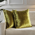 Shiny Velvet Cushion Covers Set of 2 Hidden Zipper - Lime