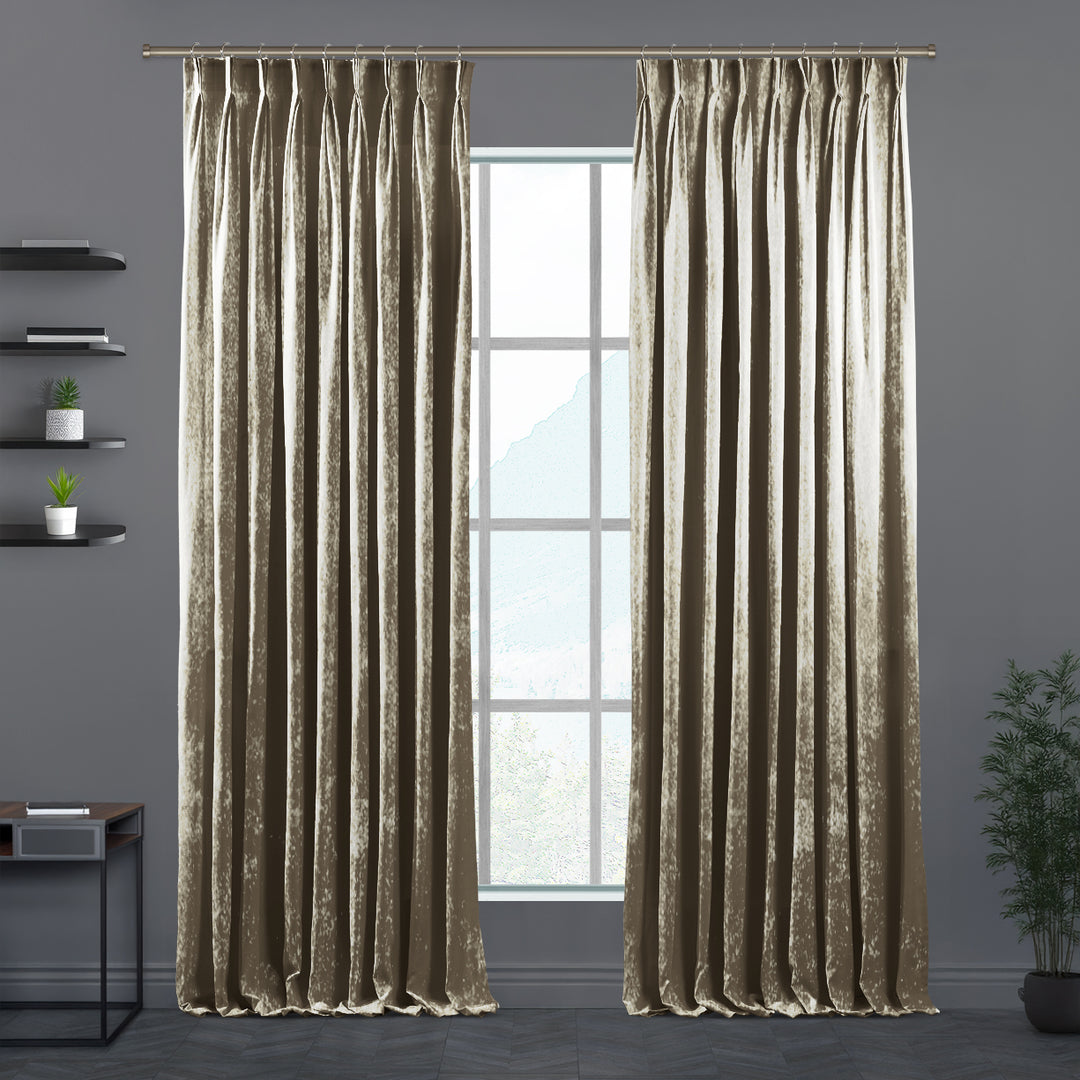 Lilijan Home shiny velvet pinch pleated curtains, shiny velvet curtains, pinch pleat curtains, velvet window curtains, luxury curtains, decorative drapes, elegant window treatments, living room curtains, bedroom curtains, dining room curtains, nursery curtains, custom curtains, custom size curtains, tailored pleated curtains, soft velvet curtains, privacy curtains, modern home decor, curtain panels, stylish window drapes, luxury home furnishings
