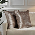 Shiny Velvet Cushion Covers Set of 2 Hidden Zipper - Rice