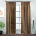 Matte Velvet Pinch Pleated Curtain Single Panel - Antique Brass