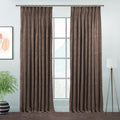 Matte Velvet Pinch Pleated Curtain Single Panel - Cappuccino