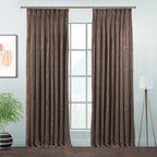 Matte Velvet Pinch Pleated Curtain Single Panel - Cappuccino