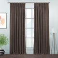 Matte Velvet Pinch Pleated Curtain Single Panel - Brown