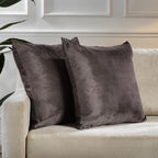 Matte Velvet Cushion Covers Set of 2 Hidden Zipper - Liver