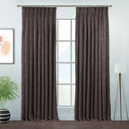 Matte Velvet Pinch Pleated Curtain Single Panel - Liver