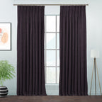 Matte Velvet Pinch Pleated Curtain Single Panel - Dark Byzantium