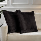 Matte Velvet Cushion Covers Set of 2 Hidden Zipper - Dark Chocolate