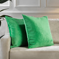 Matte Velvet Cushion Covers Set of 2 Hidden Zipper - Spring Green