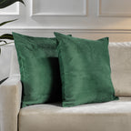 Matte Velvet Cushion Covers Set of 2 Hidden Zipper - Bottle Green