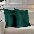 Matte Velvet Cushion Covers Set of 2 Hidden Zipper - Deep Jungle