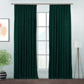 Matte Velvet Pinch Pleated Curtain Single Panel - Deep Jungle