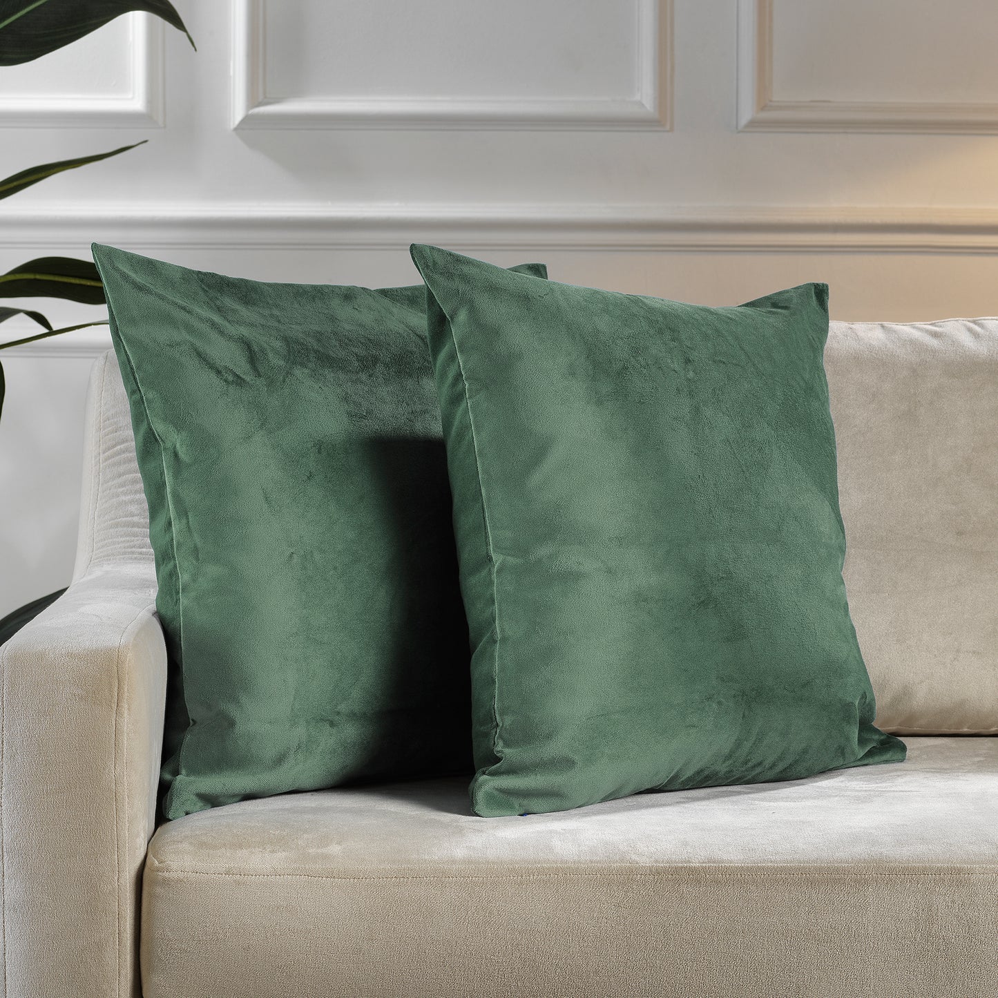 Matte Velvet Cushion Covers Set of 2 Hidden Zipper - Xanadu
