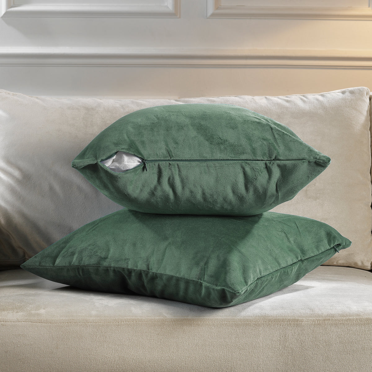 Matte Velvet Cushion Covers Set of 2 Hidden Zipper - Xanadu