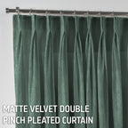 Matte Velvet Pinch Pleated Curtain Single Panel - Xanadu