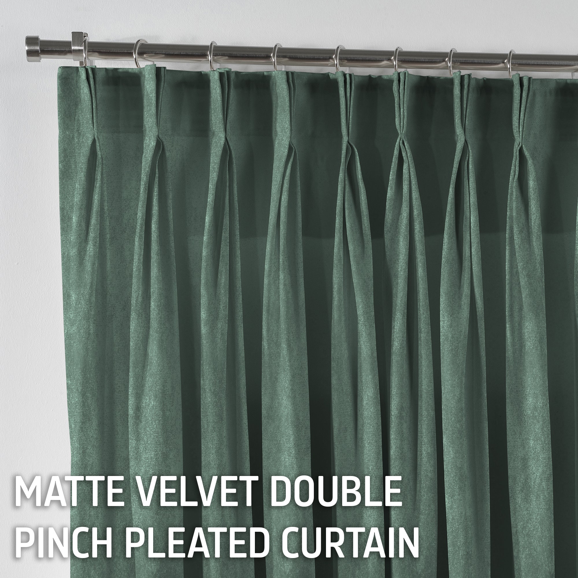 Matte Velvet Pinch Pleated Curtain Single Panel - Xanadu