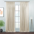 Matte Velvet Pinch Pleated Curtain Single Panel - Off White