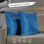 Matte Velvet Cushion Covers Set of 2 Hidden Zipper - Honolulu Blue