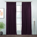 Matte Velvet Pinch Pleated Curtain Single Panel - Byzantium