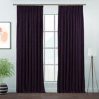 Matte Velvet Pinch Pleated Curtain Single Panel - Eggplant