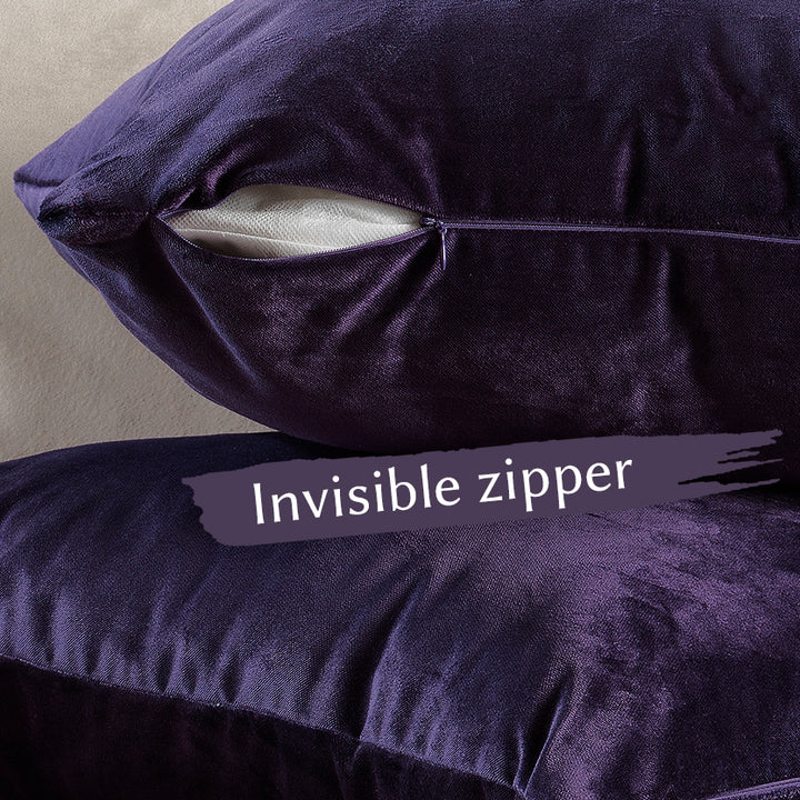 Matte Velvet Cushion Covers Set of 2 Hidden Zipper - Rebecca Purple