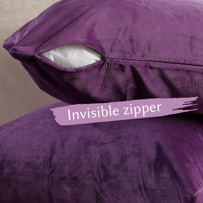 Matte Velvet Cushion Covers Set of 2 Hidden Zipper - Eminence