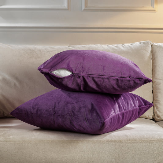 Matte Velvet Cushion Covers Set of 2 Hidden Zipper - Eminence