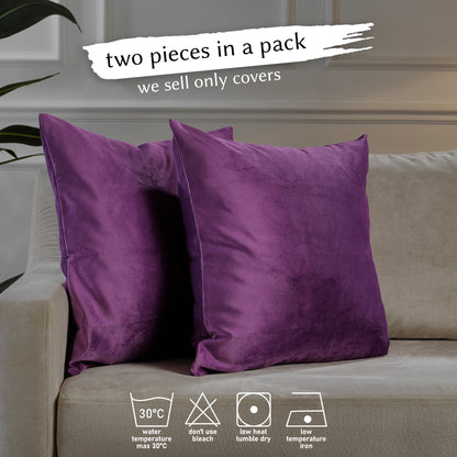 Matte Velvet Cushion Covers Set of 2 Hidden Zipper - Eminence