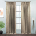 Matte Velvet Pinch Pleated Curtain Single Panel - Ecru