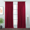 Matte Velvet Pinch Pleated Curtain Single Panel - Bright Maroon