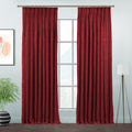 Matte Velvet Pinch Pleated Curtain Single Panel - Barn Red