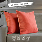 Matte Velvet Cushion Covers Set of 2 Hidden Zipper - Salmon