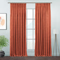 Matte Velvet Pinch Pleated Curtain Single Panel - Orange