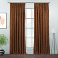 Matte Velvet Pinch Pleated Curtain Single Panel - Bourbon
