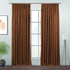 Matte Velvet Pinch Pleated Curtain Single Panel - Bourbon