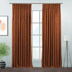 Matte Velvet Pinch Pleated Curtain Single Panel - Spice