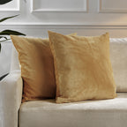 Matte Velvet Cushion Covers Set of 2 Hidden Zipper - Sepia
