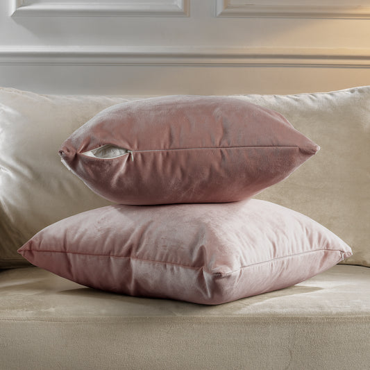 Matte Velvet Cushion Covers Set of 2 Hidden Zipper - Salt