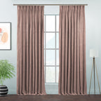 Matte Velvet Pinch Pleated Curtain Single Panel - Salt