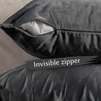 Matte Velvet Cushion Covers Set of 2 Hidden Zipper - Iron