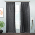Matte Velvet Pinch Pleated Curtain Single Panel - Iron