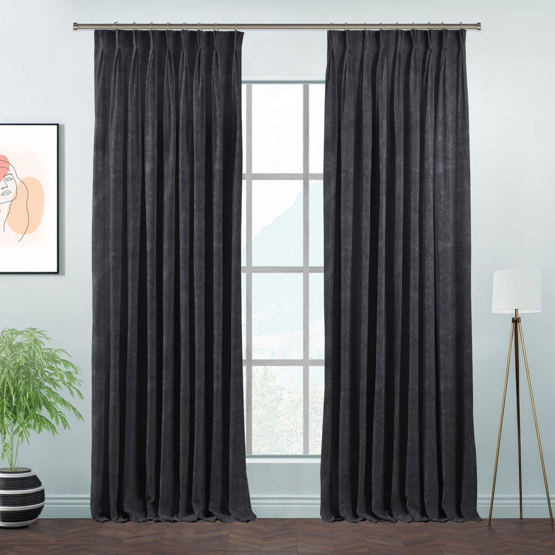 Lilijan Home matte velvet pinch pleated curtains, matte velvet curtains, pinch pleat curtains, velvet window curtains, luxury curtains, decorative drapes, elegant window treatments, living room curtains, bedroom curtains, dining room curtains, nursery curtains, custom curtains, custom size drapes, privacy curtains, soft velvet curtains, tailored pleated curtains, modern home decor, luxury home furnishings, curtain panels, stylish window drapes
