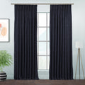 Matte Velvet Pinch Pleated Curtain Single Panel - Eigengrau
