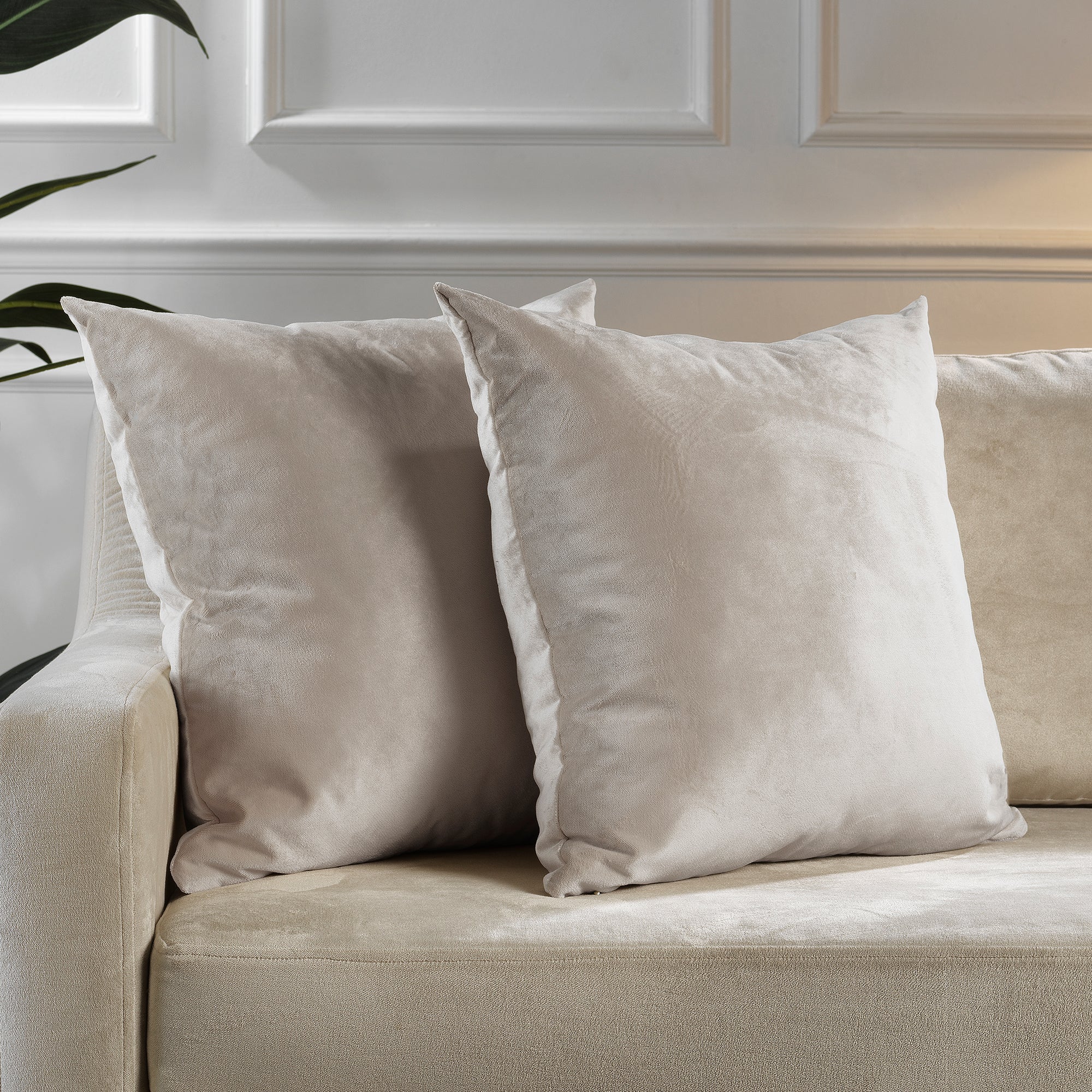 Matte Velvet Cushion Covers Set of 2 Hidden Zipper - Seashell