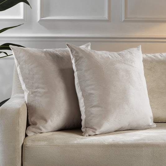 Matte Velvet Cushion Covers Set of 2 Hidden Zipper - Seashell